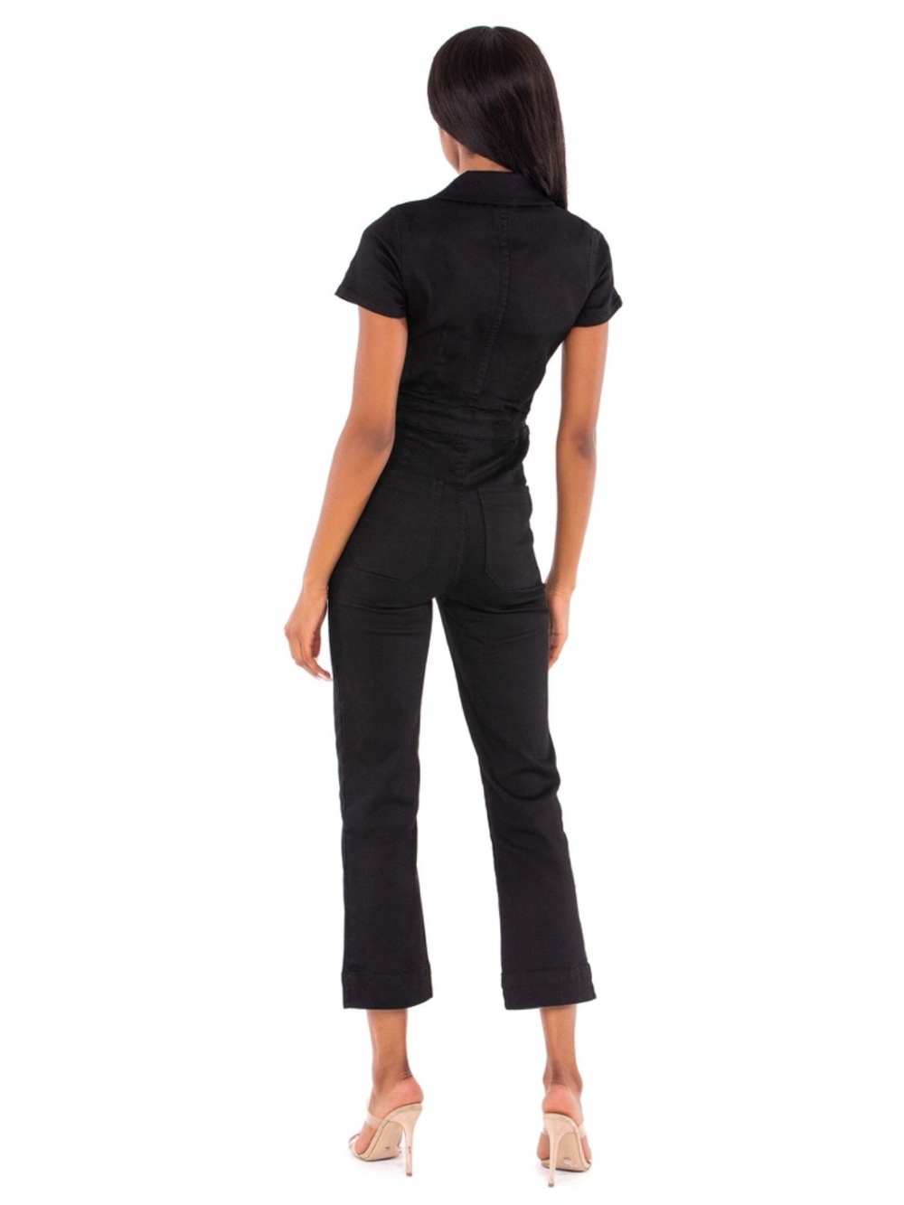 Show Me Your Mumu Black Emery Jumpsuit in Pitch Black Size Large Straight Leg - Picture 3 of 12
